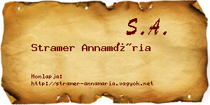 Stramer Annamária névjegykártya